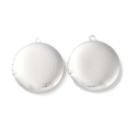 Rack Plating Brass Locket Pendants KK-G489-04S-1