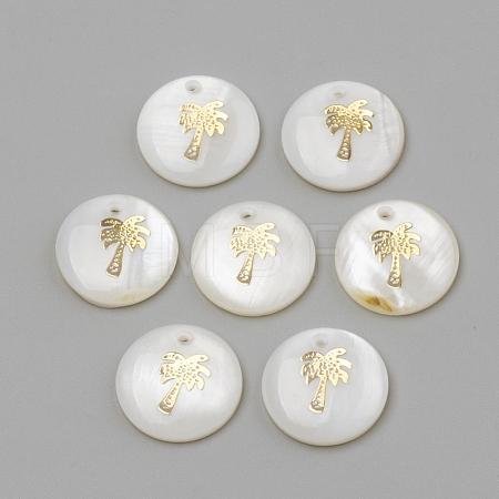 Freshwater Shell Pendants SHEL-Q010-008G-1