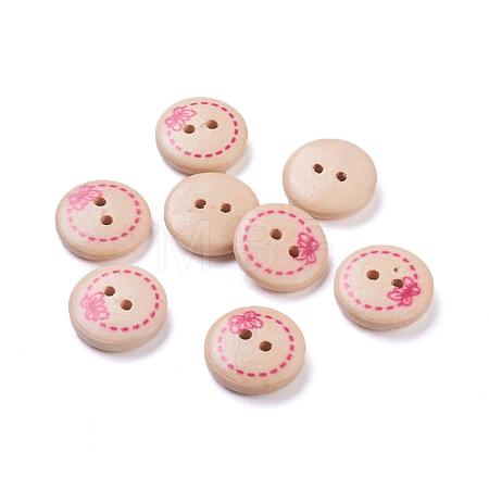 Painted Butterfly Wood Buttons with 2-Hole NNA0Z5W-1
