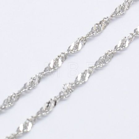Anti-Tarnish Rhodium Plated 925 Sterling Silver Necklaces STER-E007-2A-1