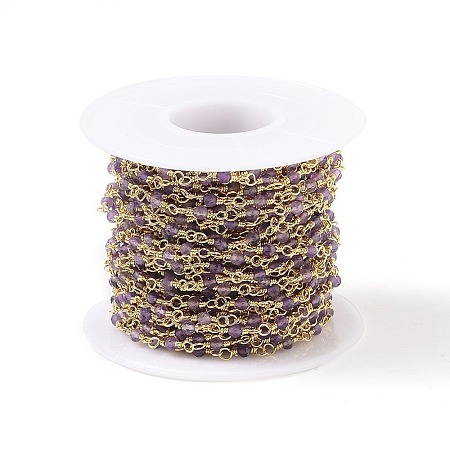 3.28 Feet Natural Amethyst Handmade Beaded Chains X-CHC-K008-A06-1