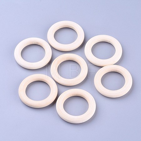 Unfinished Wood Linking Rings WOOD-F002-01-40mm-1