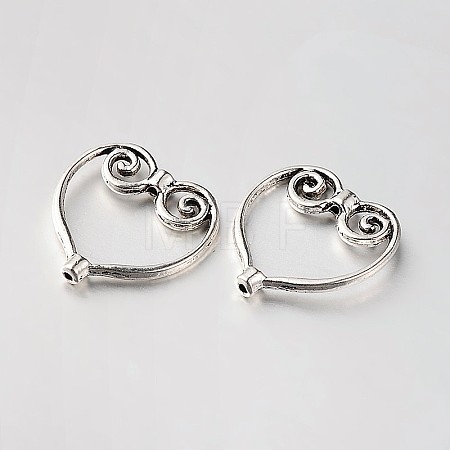 Heart Tibetan Style Alloy Beads X-PALLOY-N0114-03AS-1