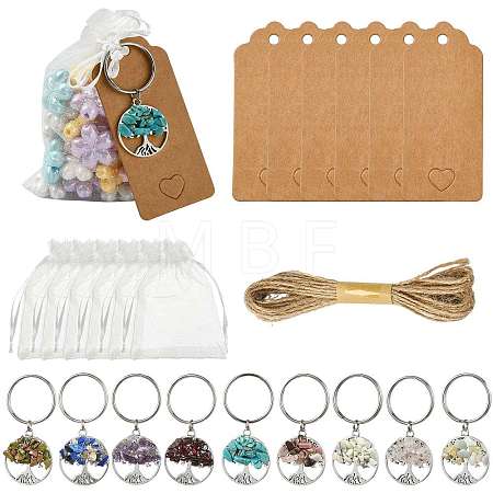 Natural & Synthetic Mixed Stone Keychains KEYC-FS0001-14-1