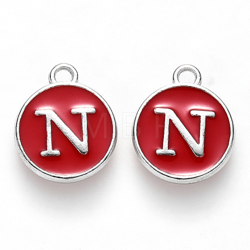 Platinum Plated Alloy Enamel Charms X-ENAM-S118-03N-P-1