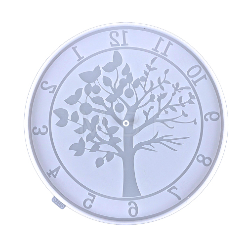 DIY Food Grade Silicone Round with Tree of Life Clock Molds TREE-PW0001-58A-1