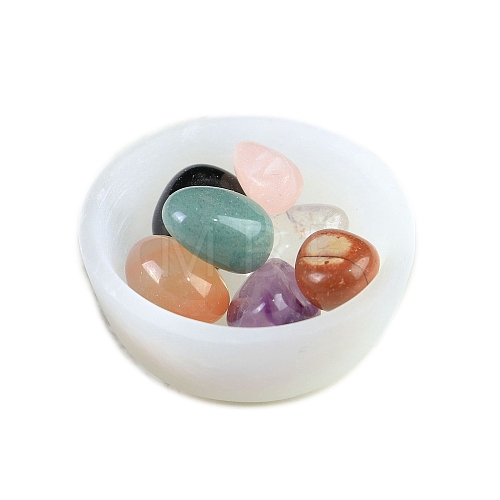 Tumbled Natural Gemstone Rune Stones Kit PW-WG4B17E-07-1