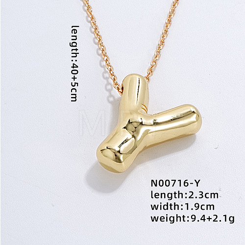 Stainless Steel Party Balloon Letter Pendant Cable Chain Necklaces for Women YF1942-25-1