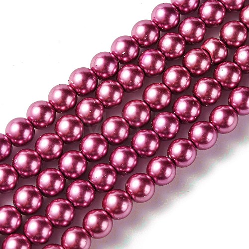 Eco-Friendly Glass Pearl Beads Strands HY-A008-8mm-RB027-1