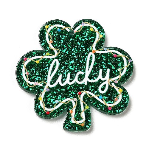 Saint Patrick's Day Theme Acrylic Pendants OACR-G028-01D-1