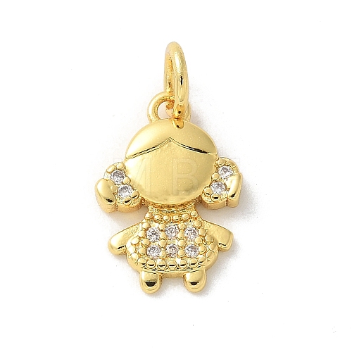 Brass Micro Pave Cubic Zirconia Pendants KK-P292-21B-G-1