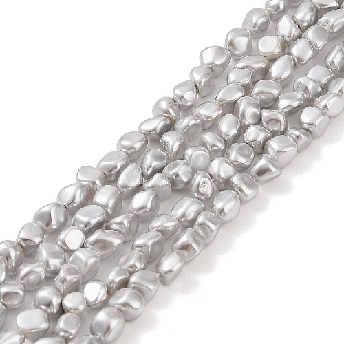 Electroplated Shell Pearl Beads Strands BSHE-C006-02C-1