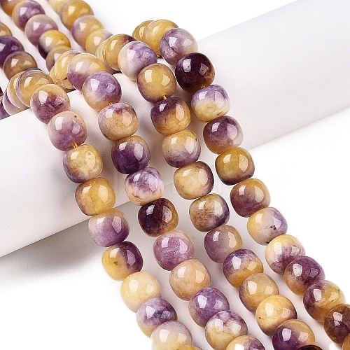 Dyed Natural White Jade Beads Strands G-T138-D13-1