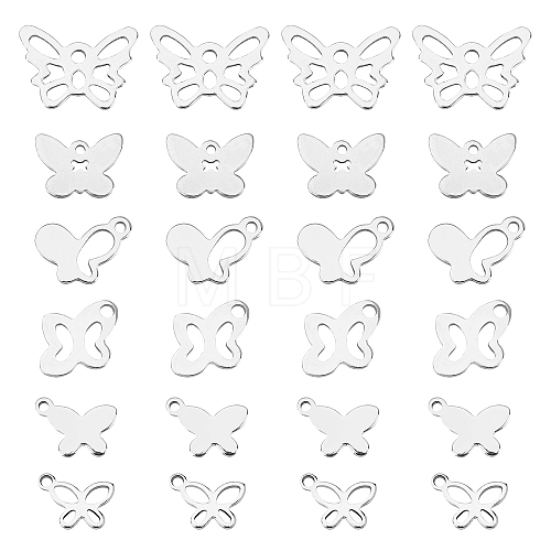 300Pcs 6 Style 201 Stainless Steel Charms STAS-DC0002-12-1