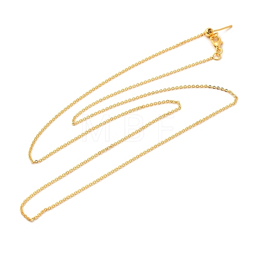 1mm Rack Plating Brass Cable Chain Adjustable Slider Necklaces for Women Men MAK-L044-04G-1