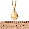304 Stainless Steel Teardrop Pendant Cable Chain Necklaces for Men Women NJEW-K308-02B-G-5
