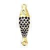 Brass Enamel Fish Connector Charms KK-H527-11G-02-1