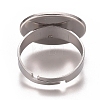 Adjustable 201 Stainless Steel Finger Rings Components STAS-I137-10P-01A-3
