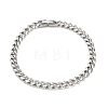 Non-Tarnish 201 Stainless Steel Curb Chain Bracelets for Women and Men BJEW-F473-08P-02-1