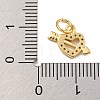 Rack Plating Brass Micro Pave Clear Cubic Zirconia Charms KK-U030-25G-3