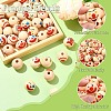20Pcs Printed Wood European Beads WOOD-YW0001-55A-5