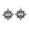 Father's Day Alloy Enamel Pendants ENAM-V001-03C-G-1