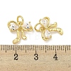 Brass with Clear Cubic Zirconia Charms with Jump Rings KK-Q820-09G-3