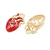 Rack Plating Alloy Enamel Pendants AL-CBA2B10-01G-01-2