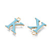 Rack Plating Alloy Enamel Pendants ENAM-T024-53K-G-2