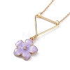 Flower Zinc Alloy Pendant Necklaces NJEW-JN02675-4