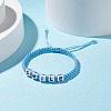 Word Smile Braided Bead Bracelet BJEW-JB07597-2