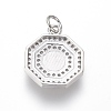 Brass Micro Pave Cubic Zirconia Pendants ZIRC-I032-49P-2