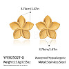304 Stainless Steel Stripe Flower Stud Earrings BI3627-1-2