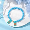 Glass Faceted Rondelle Beaded Stretch Bracelets for Women BJEW-MZ00065-02-2