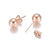 Ion Plating(IP) 304 Stainless Steel Stud Earrings EJEW-L215-57E-RG-2