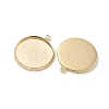 Flat Round Brass Pendant Cabochon Settings KK-K414-14G-G-2