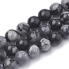 Synthetic Snowflake Obsidian Beads Strands X-G-R342-8mm-21-1