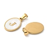 Natural Shell Oval with Initial Pendants STAS-I351-23G-J-2