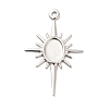 Rack Plating Brass Pendant Cabochon Settings LS-KK-E067-29P-1