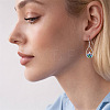 304 Stainless Steel Abalone Shell Teardrop Dangle Earrings for Women WGADE86-01-3