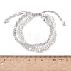 Electroplate Glass & Synthetic Non-magnetic Hematite & Acrylic Pearl Beads Multi-strand Braided Bead Bracelets BJEW-JB13772-4