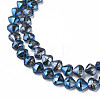 Electroplate Transparent Glass Beads Strands EGLA-N002-36-F02-3