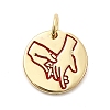 Brass Enamel Pendants KK-P338-28G-01-1