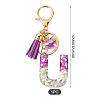 Alloy Resin Heart Keychains KEYC-TADJ0002-01G-U-3