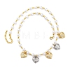 Brass Micro Pave Clear Cubic Zirconia Beaded Necklaces NJEW-Z059-05PG-01-2