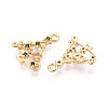 Brass Micro Pave Cubic Zirconia Charms KK-N263-146B-G-2