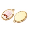 304 Stainless Steel & Cloth Embroidered Pendants FB-CBAFBAF-09G-02-2