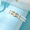 2Pcs 2 Styles Glass Seed Beaded Stretch Bracelet Sets for Women BJEW-JB11373-03-1