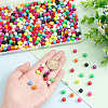 500Pcs 10 Colors Plastic Rubberized Style Beads KY-AR0001-13-3