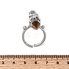 Natural Tiger Eye & Brass Cuff Rings for Women RJEW-G374-01P-11-5